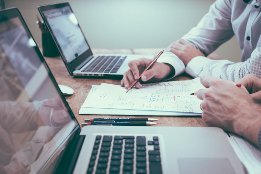 Business professional reviewing clinic operations